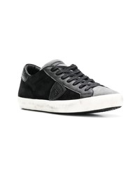 schwarze Wildleder niedrige Sneakers von Philippe Model