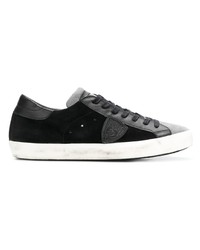 schwarze Wildleder niedrige Sneakers von Philippe Model