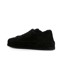 schwarze Wildleder niedrige Sneakers von Ann Demeulemeester Blanche