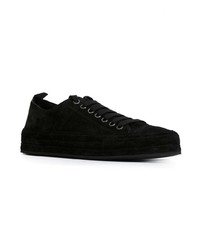 schwarze Wildleder niedrige Sneakers von Ann Demeulemeester Blanche