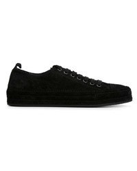 schwarze Wildleder niedrige Sneakers von Ann Demeulemeester Blanche