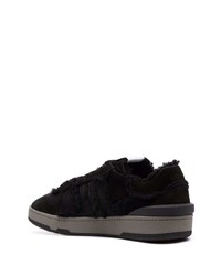 schwarze Wildleder niedrige Sneakers von Lanvin