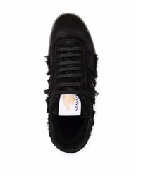 schwarze Wildleder niedrige Sneakers von Lanvin