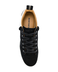 schwarze Wildleder niedrige Sneakers von Diesel