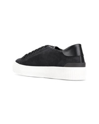 schwarze Wildleder niedrige Sneakers von Moncler