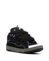 schwarze Wildleder niedrige Sneakers von Lanvin