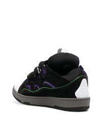 schwarze Wildleder niedrige Sneakers von Lanvin