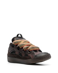 schwarze Wildleder niedrige Sneakers von Lanvin