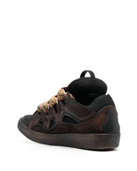 schwarze Wildleder niedrige Sneakers von Lanvin