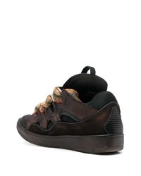 schwarze Wildleder niedrige Sneakers von Lanvin