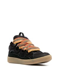 schwarze Wildleder niedrige Sneakers von Lanvin