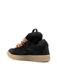 schwarze Wildleder niedrige Sneakers von Lanvin