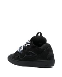 schwarze Wildleder niedrige Sneakers von Lanvin