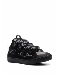 schwarze Wildleder niedrige Sneakers von Lanvin