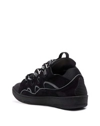 schwarze Wildleder niedrige Sneakers von Lanvin