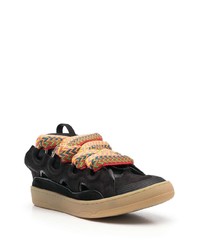 schwarze Wildleder niedrige Sneakers von Lanvin