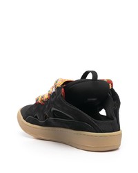 schwarze Wildleder niedrige Sneakers von Lanvin