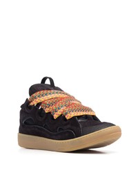 schwarze Wildleder niedrige Sneakers von Lanvin