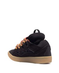 schwarze Wildleder niedrige Sneakers von Lanvin