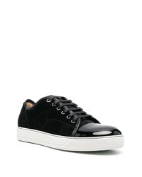 schwarze Wildleder niedrige Sneakers von Lanvin