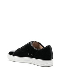 schwarze Wildleder niedrige Sneakers von Lanvin