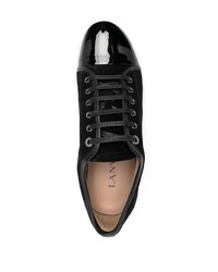 schwarze Wildleder niedrige Sneakers von Lanvin