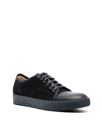 schwarze Wildleder niedrige Sneakers von Lanvin