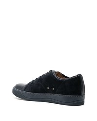 schwarze Wildleder niedrige Sneakers von Lanvin