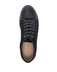 schwarze Wildleder niedrige Sneakers von Lanvin