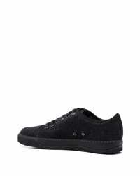 schwarze Wildleder niedrige Sneakers von Lanvin