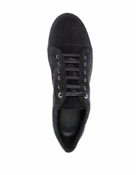 schwarze Wildleder niedrige Sneakers von Lanvin