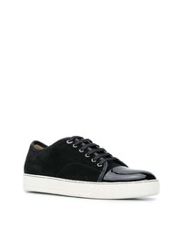 schwarze Wildleder niedrige Sneakers von Lanvin