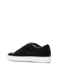 schwarze Wildleder niedrige Sneakers von Lanvin