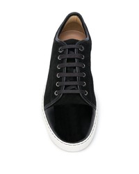 schwarze Wildleder niedrige Sneakers von Lanvin