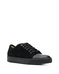 schwarze Wildleder niedrige Sneakers von Lanvin