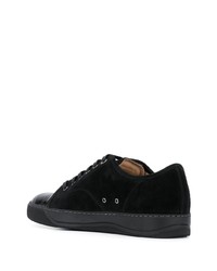 schwarze Wildleder niedrige Sneakers von Lanvin