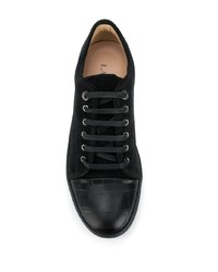 schwarze Wildleder niedrige Sneakers von Lanvin