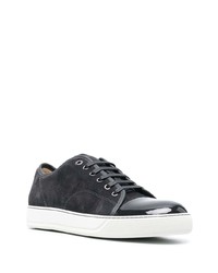 schwarze Wildleder niedrige Sneakers von Lanvin