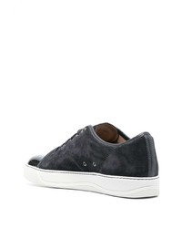 schwarze Wildleder niedrige Sneakers von Lanvin