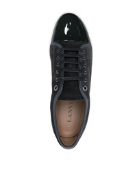 schwarze Wildleder niedrige Sneakers von Lanvin