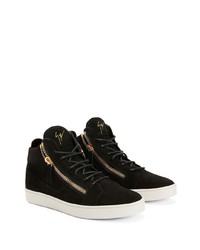 schwarze Wildleder niedrige Sneakers von Giuseppe Zanotti