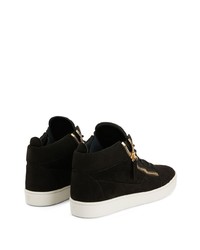 schwarze Wildleder niedrige Sneakers von Giuseppe Zanotti