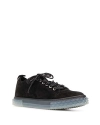 schwarze Wildleder niedrige Sneakers von Giuseppe Zanotti