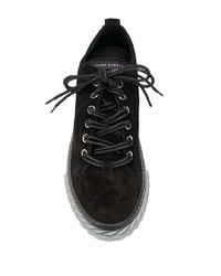 schwarze Wildleder niedrige Sneakers von Giuseppe Zanotti