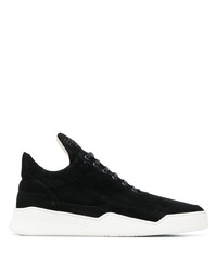 schwarze Wildleder niedrige Sneakers von Filling Pieces