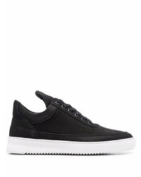 schwarze Wildleder niedrige Sneakers von Filling Pieces