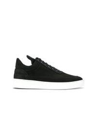 schwarze Wildleder niedrige Sneakers von Filling Pieces