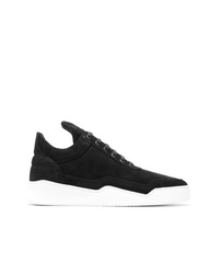 schwarze Wildleder niedrige Sneakers von Filling Pieces