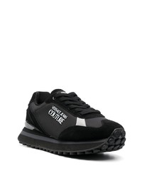 schwarze Wildleder niedrige Sneakers von VERSACE JEANS COUTURE