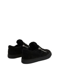 schwarze Wildleder niedrige Sneakers von Giuseppe Zanotti